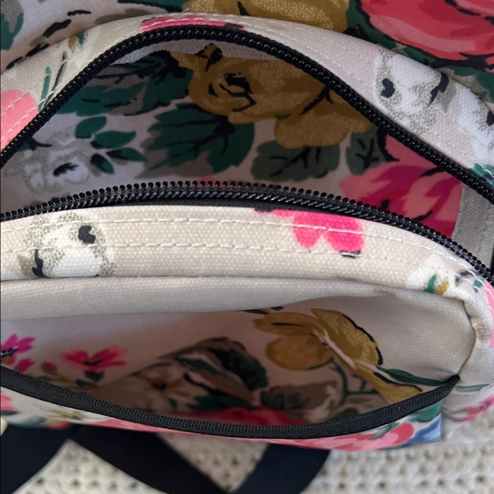 JanSport mini Floral Backpack - Pink, Green, Gold LN - Picture 8 of 10